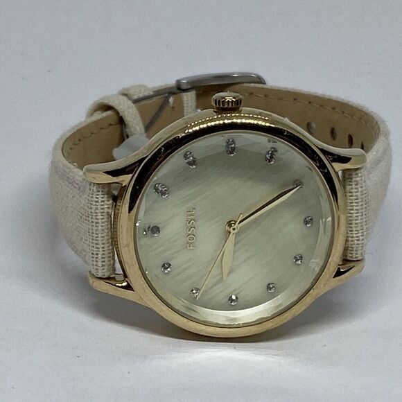 Fossil Laney BQ3391 Women's Cream Leather Analog Dial Quartz Wrist Watch XR639 - Picture 7 of 12
